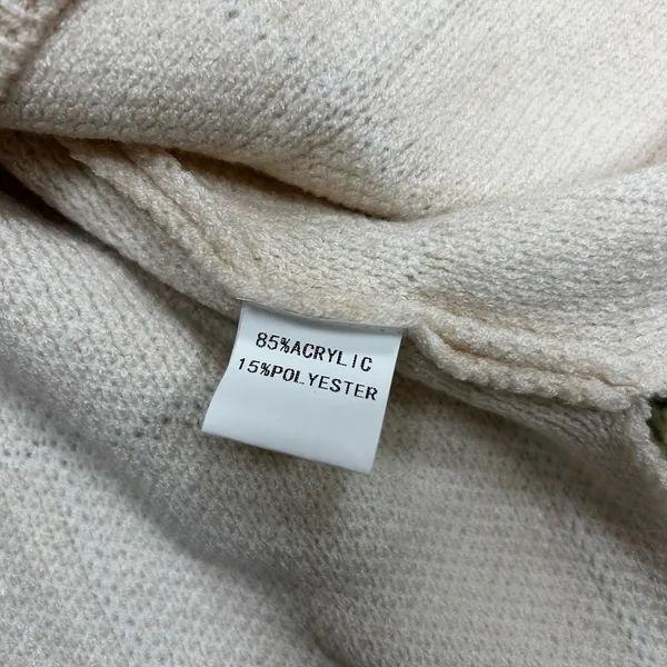 Ecowish Beige Grid Paneled turtleneck sweater - Image 4