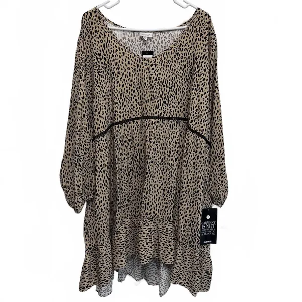Avenue Leopard Stance High Low Tunic Blouse Plus Size 30/32 - Image 2