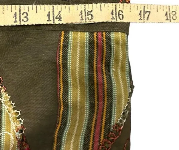 Green floral boho fabric bag - Image 5