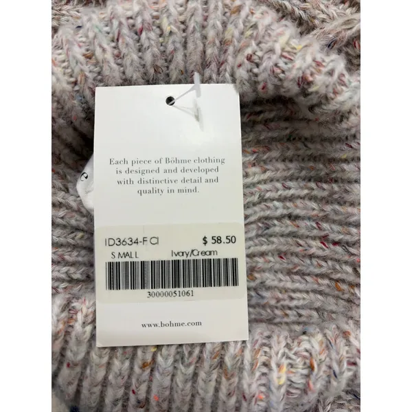 Bohme Ivory Cream Turtleneck Sweater Dress Chunky Knit NWT Women's Small - Image 4