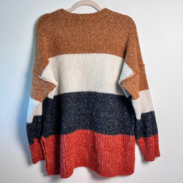 Madewell Women’s Striped Baxter Sweater Tunic‎ Wool Cotton Blend Medium - Image 4