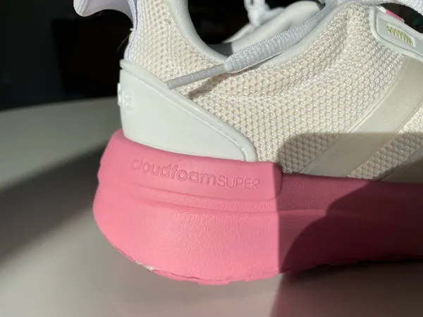 Adidas Women Sneakers Cloud Foam Supper Size US9.5 White And Pink - Image 9