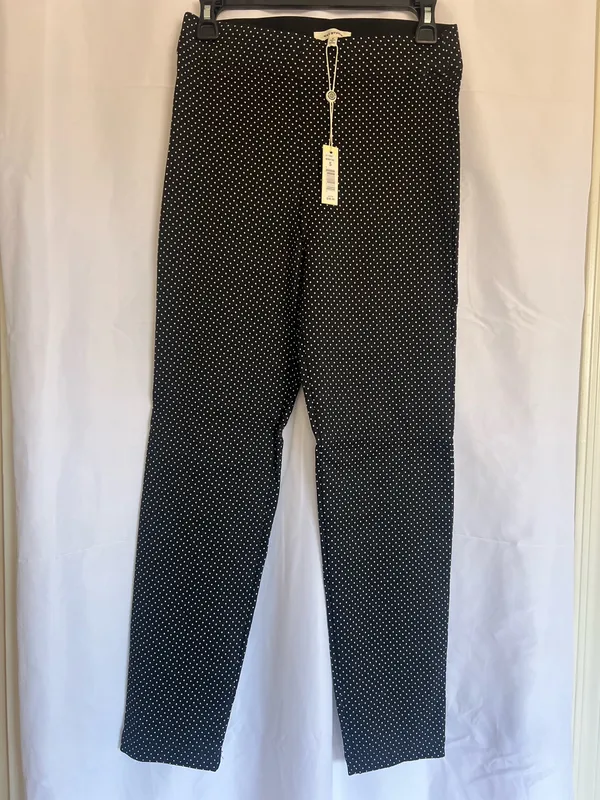 Max Studio Black Polka Dot Straight-Leg Pants - Image 5