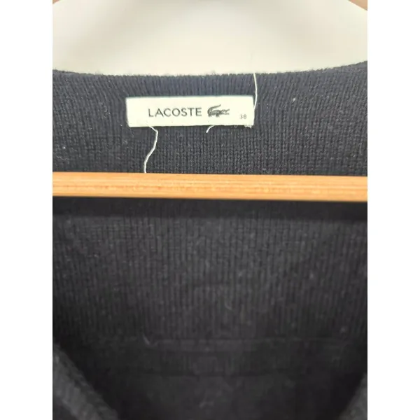Lacoste Sweater Womens 38 Wool Cashmere F 5543 Black‎ Ribbed EUC - Image 3