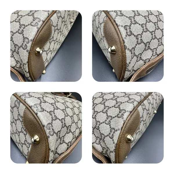 Gucci Brown Plus GG Coated Canvas Boston Bag - Image 10