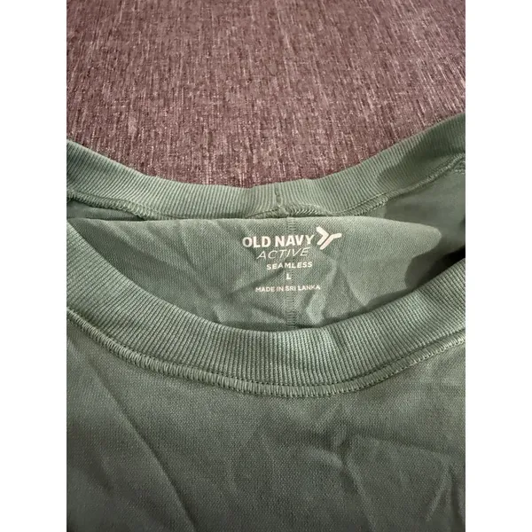 Old Navy Active Women's Teal Seamless Long Sleeve Cropped Athletic Top Sz L - Image 5