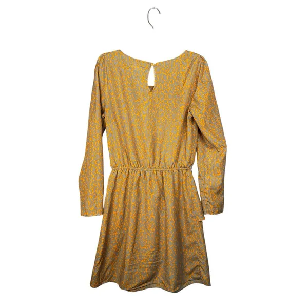 Gianni Bini Animal Print Ruffle Hem Mini Dress Orange Gray Long‎ Sleeve Medium - Image 5