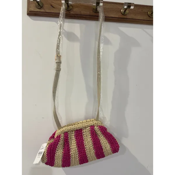 NWT Ann Taylor Loft Woven Straw Dumpling Handbag - Image 7