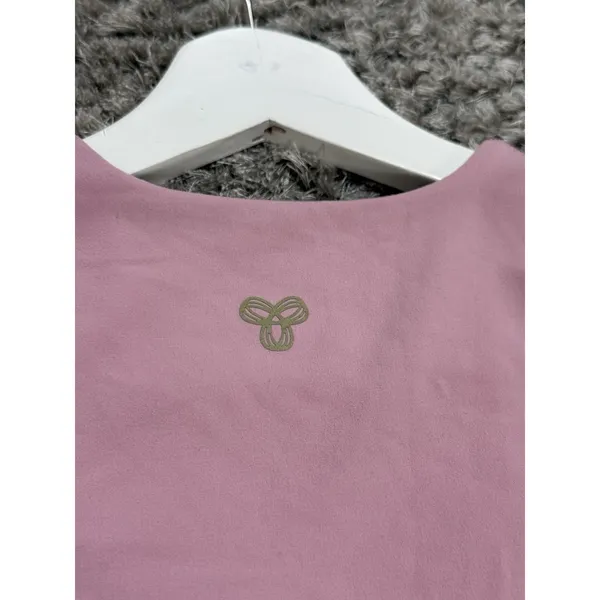 Golden Aritzia Pink V-Neck Sports Bra Crop Top Activewear Padded Bralette XS - Image 5