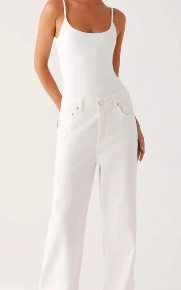 Peppermayo Exclusive - Back Again Straight Leg Denim Jeans - White - Image 6