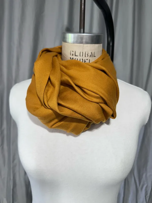 Scarf Extra Large Shawl Cashmere Wrap Scarves Soft Pashmina Dark Brown Gold - Image 2