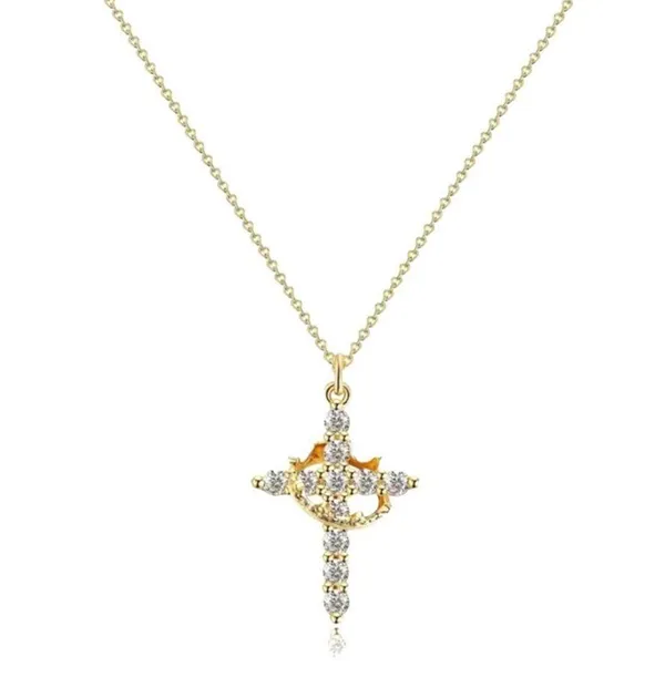 Cross Crown Zirconia Necklace - Image 5