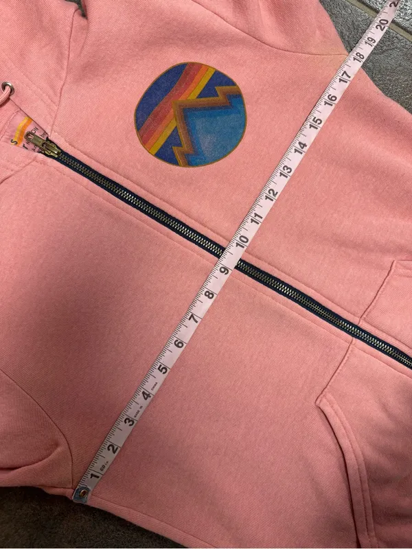 Aviator Nation Womens All Seasons Circle Hoodie Swetshirt Full Zip Pink Small - Image 13