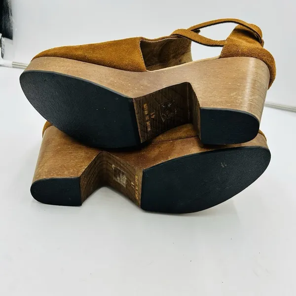 Free People Cedar Clog in Suede Brown Women’s Sz EUR 41 US 10.5-11 Wooden Heel - Image 11