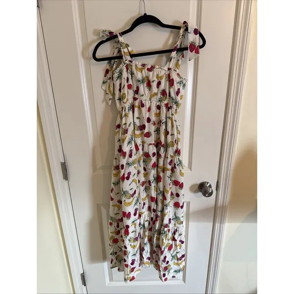 Sadie & Sage Kerr Fruit Salad Tiered Midi Dress Size Small Peasant Style - Image 3