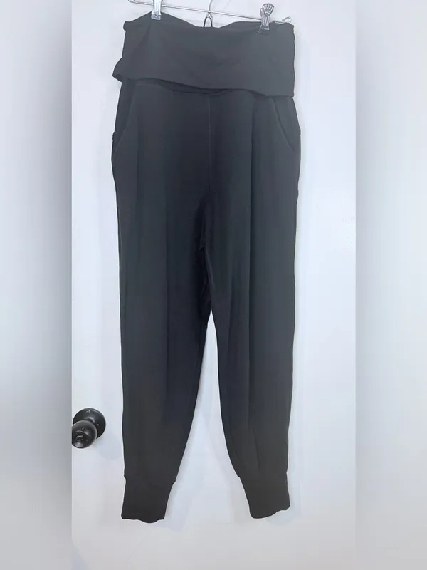 Lululemon Align Foldover High Rise Jogger Pants Black Pockets Cuffed - Image 9