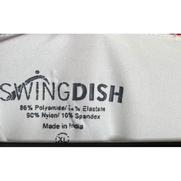 Swingdish Womens XL Polo Shirt White Pink Lime Green Lace Trim Golf Top Preppy - Image 3