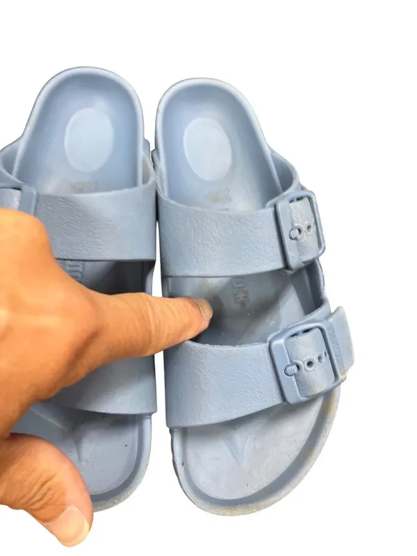 Birkenstock womens blue slip on designer casual sandals sz 33/3.5 SKU 10-520 - Image 13