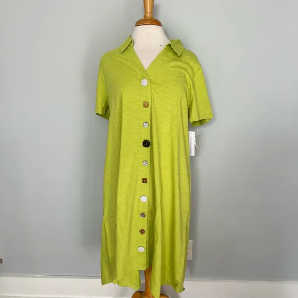 NEW NWT Soft Surroundings Lime Green Midi Dress - Image 5