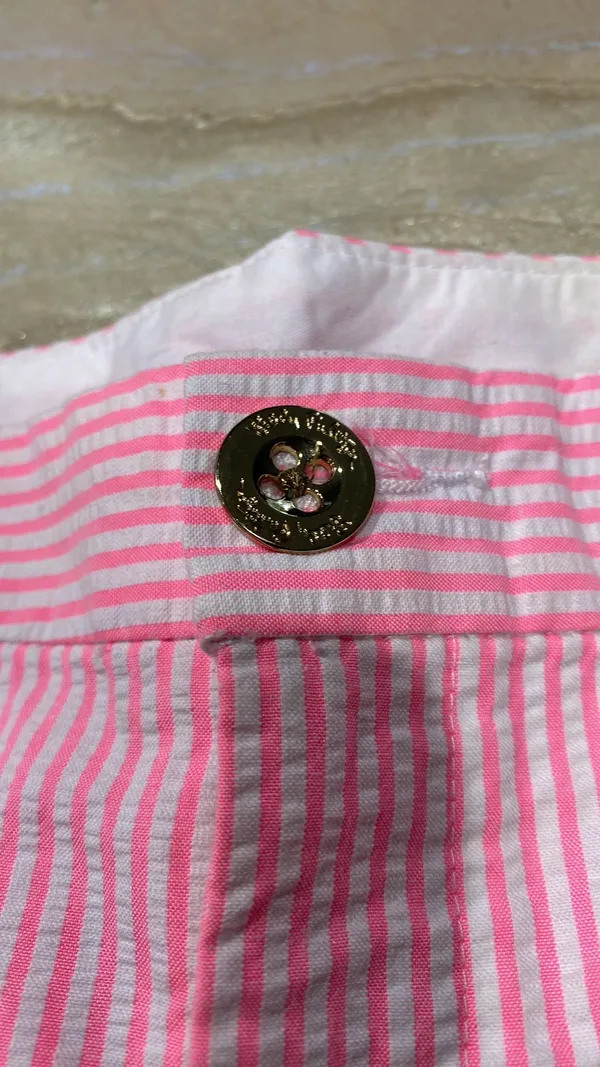 Lilly Pulitzer Pink Striped Shorts with Embellished Design Women’s 6 / Read Description The waist was modified and now is 24 inches. This short is for a girl with small waist (Please See the pics) - Image 3