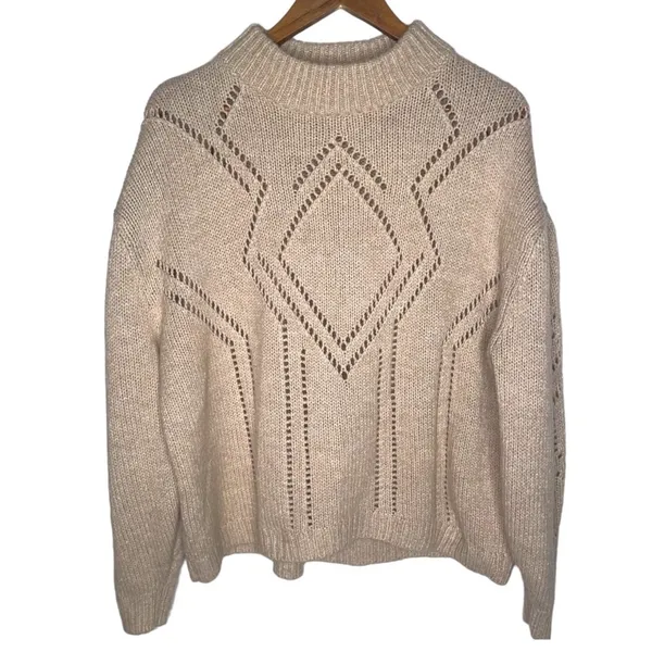 H&M Beige Wool Blend Knit Sweater - Image 2