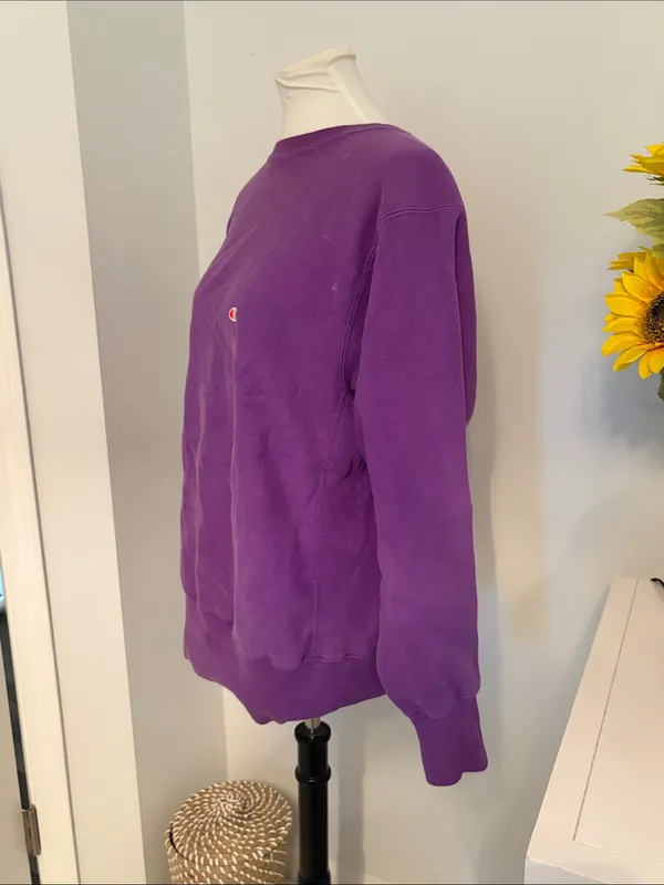💜😍🔥 Most Amazing Vintage Oversized Champion Purple Crewneck Sweatshirt - Image 5
