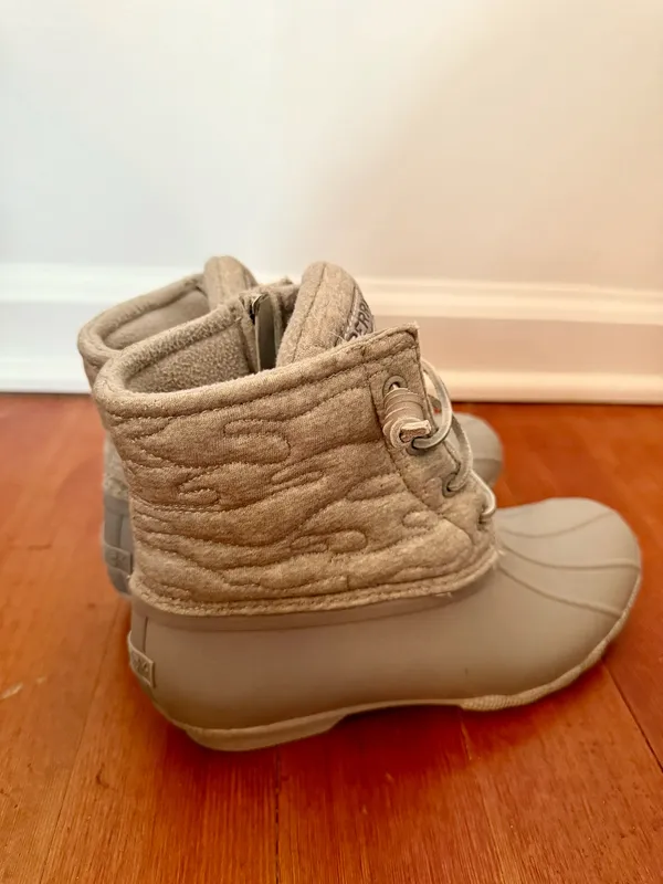 Light Grey Sperry Quilted Nylon Duck Boots - Image 2