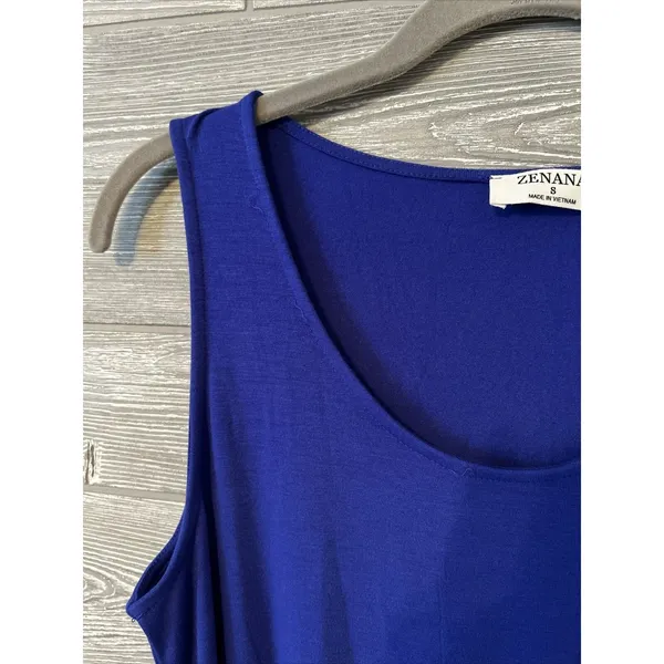 ZENANA Royal Blue Sleeveless Drawstring Waist Romper‎ Women's Size S - Image 3
