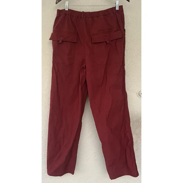 Free People Movement Voyage Pant Red Cargo Utility Front Slash Pockets Large - Image 5