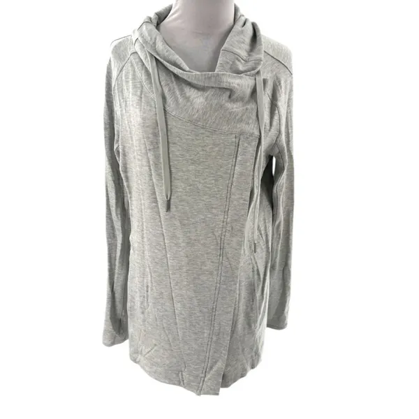 Lululemon Women's Coast Easy Wrap Full Zip Heathered‎ Core Ultra Light Grey Sz 8 - Image 5