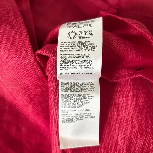 NEW Reformation Ciro One Shoulder Mini Dress 100% Linen Lipstick Red Size 4 - Image 7