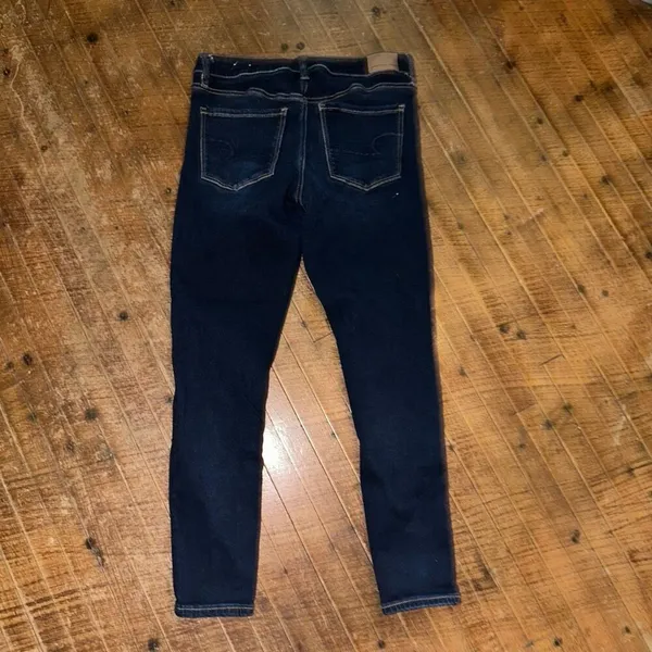 American Eagle high rise dark wash 8 short jeggings - Image 3