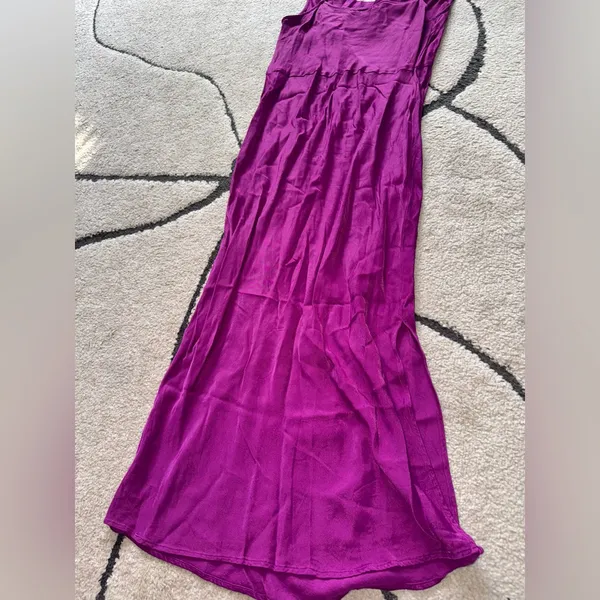 Anthropologie Satin Midi Cowl Neck Dress - Image 6