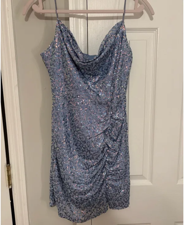 Windsor Mini Dress Sequin Blue - Image 2