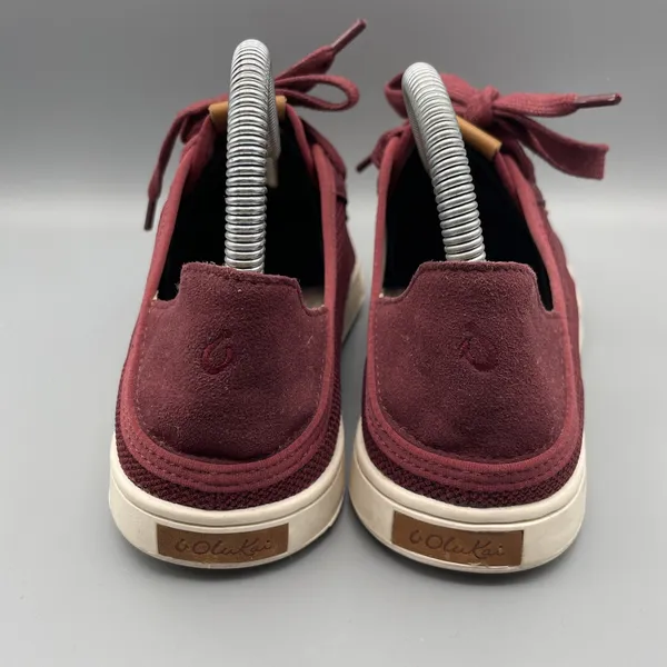 Olukai Shoes Women Size 7.5 Maroon Burgundy Knit Mesh Sneakers Coastal Pehuea Li - Image 8