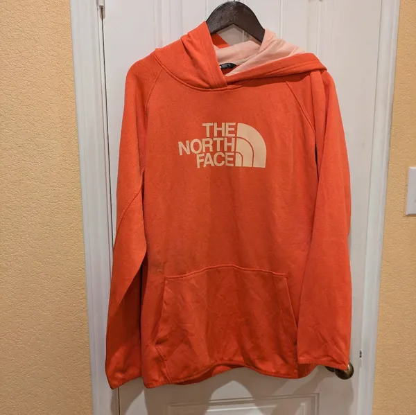 North Face Hoodie Pink Salmon Women’s size XXL - Image 5