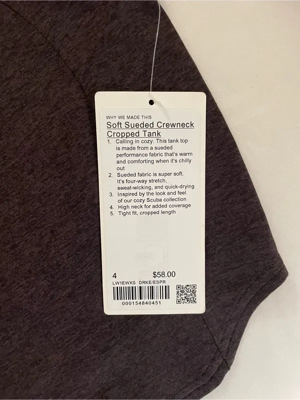 Lululemon SET Suede Tank Top & Leggings Dark Espresso Size 4 Retails $158 - Image 11