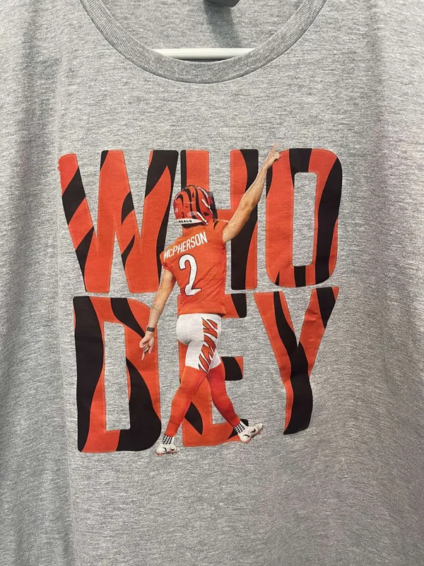 Gildan Cincinnati Bengals Evan McPherson Who Dey NFL T-Shirt - Image 2