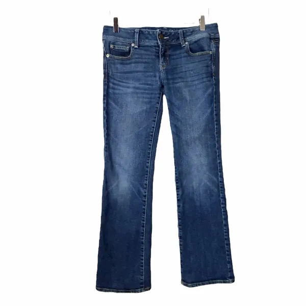 American Eagle Women’s Jeans Slim Boot Stretch Low Rise Medium Wash Size 4 Short - Image 7