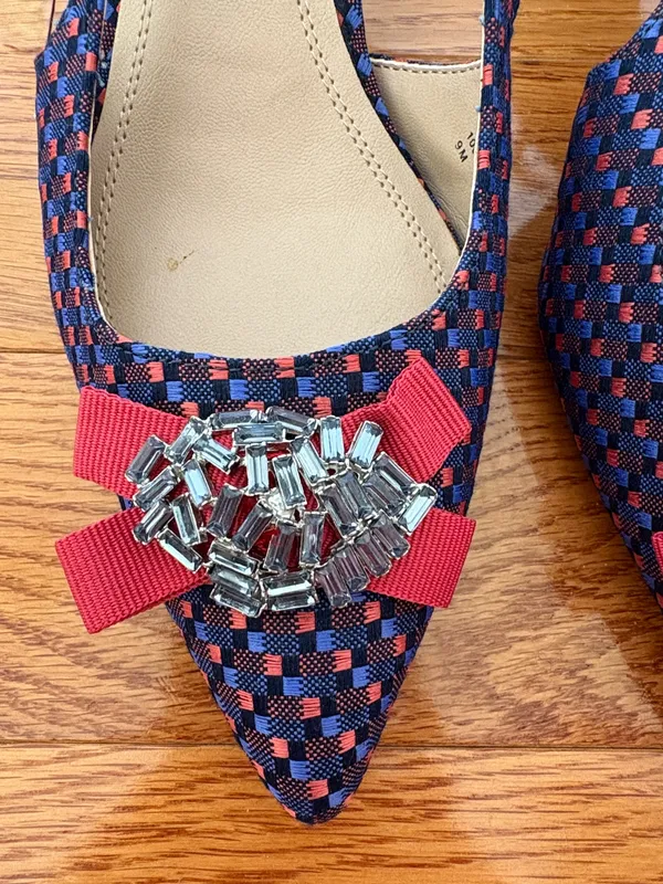 Charter Club Red and blue slingback heels - Image 3