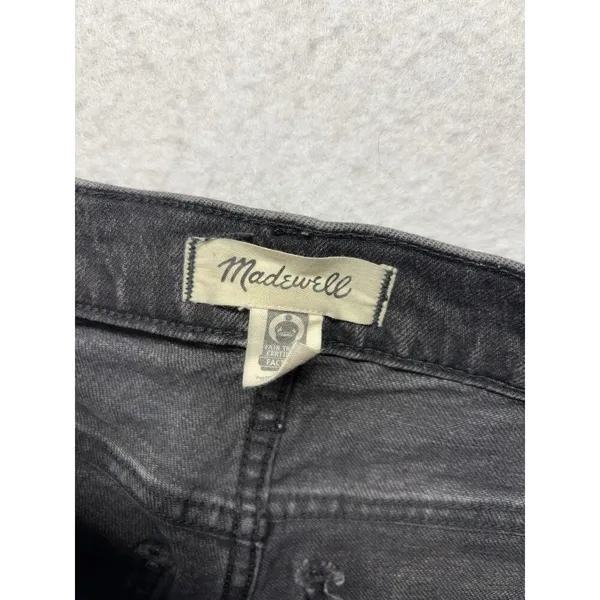 Madewell Perfect Vintage Jeans Womens 25 Black Mid-Rise Straight Leg Distressed - Image 2
