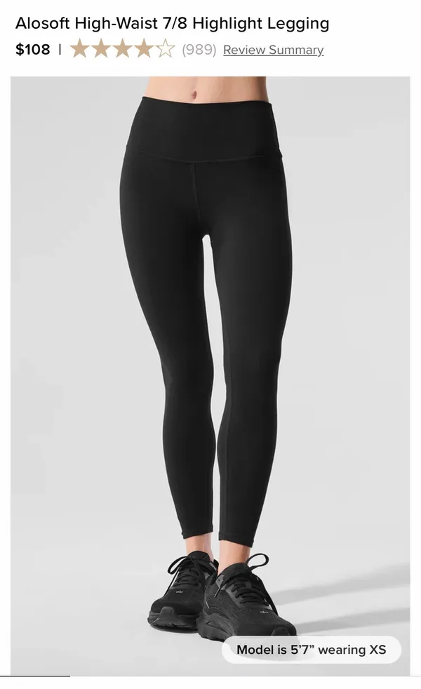 Alo Yoga Alosoft High-Waisted Leggings 7/8 - Image 2