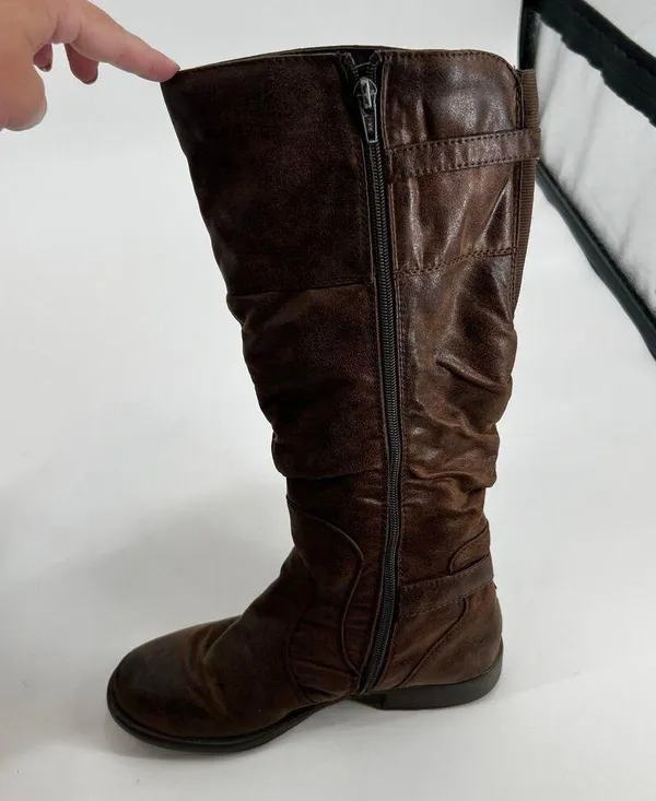 Bare Traps Women's Stiller Riding Boots dark Brown Knee High Buckle Zip size 8 - Image 8