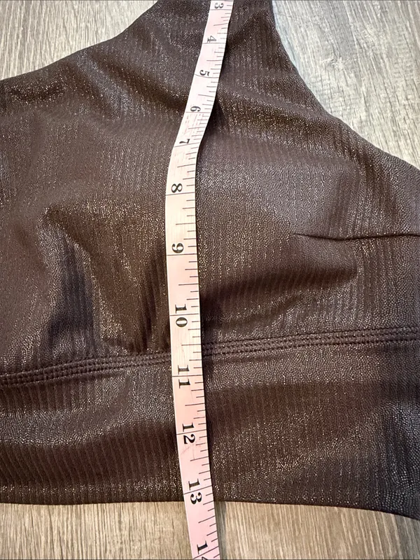 Lululemon 10 Asymmetrical Ribbed Sports Bra Espresso Brown Shine‎ Shimmer Top - Image 6