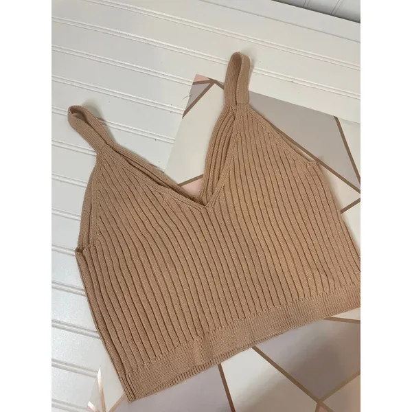Aerie Tan Ribbed Cropped Tank American Eagle Black Ribbed Tee Yoga Bundle XXL - Image 5