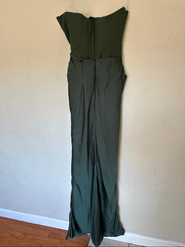 HOUSE OF CB Persephone Olive Green Strapless Corset Maxi/Size S- cup A-C NWOT - Image 8