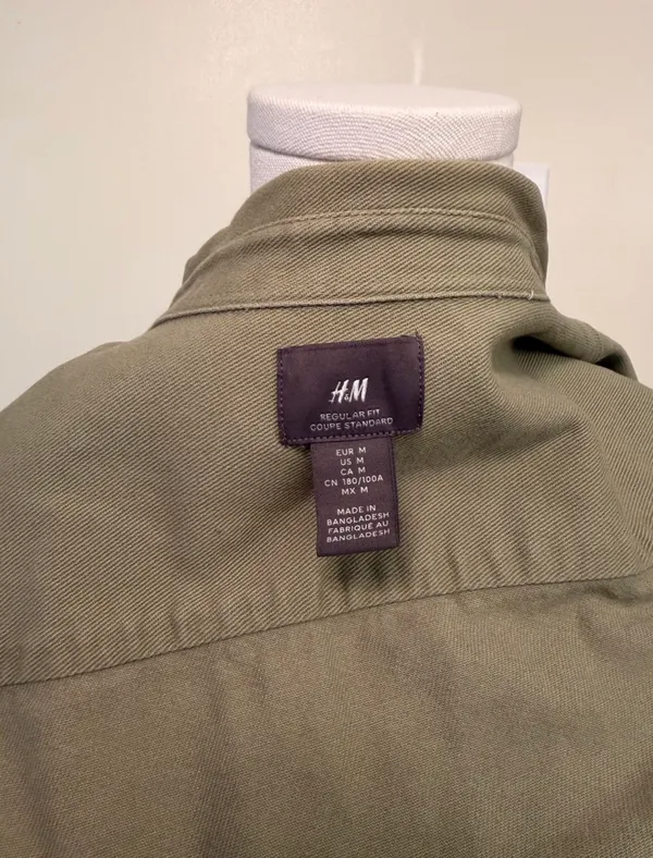 H&M green utility jacket slightly fitted chest pockets - Image 6
