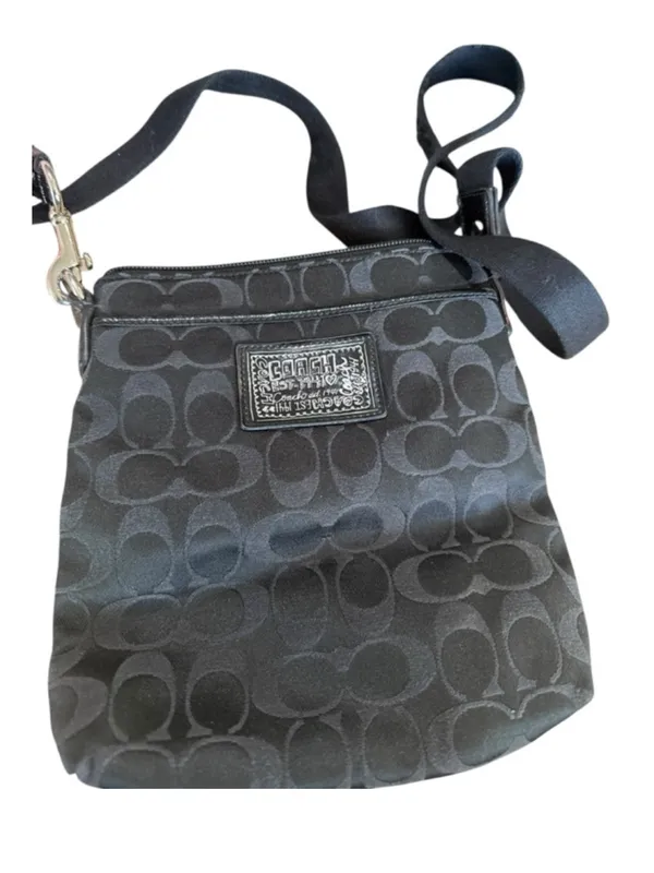 Coach Black Signature Crossbody with Jacquard Logo Patch - Image 2