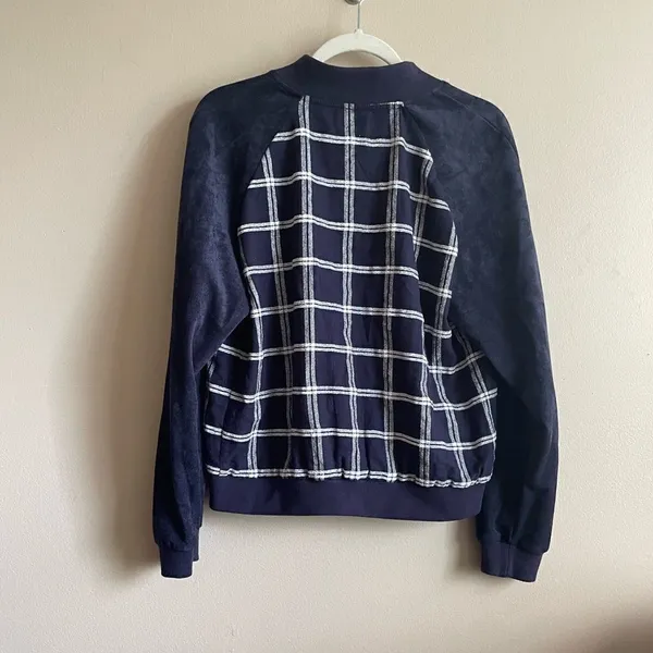A New Day‎ blue plaid faux suede sleeves jacket - Image 10