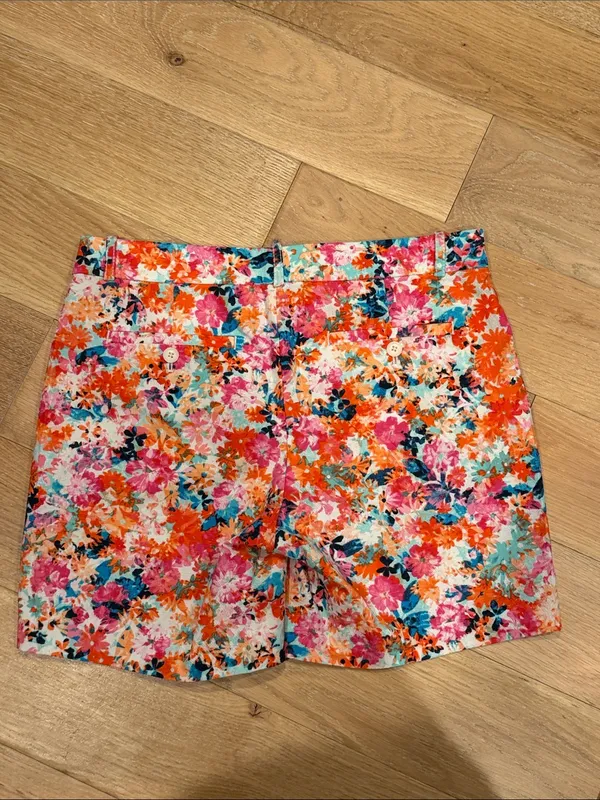 J. Crew Floral watercolor Mid-Rise Shorts in Orange, Pink & Teal 4 - Image 2